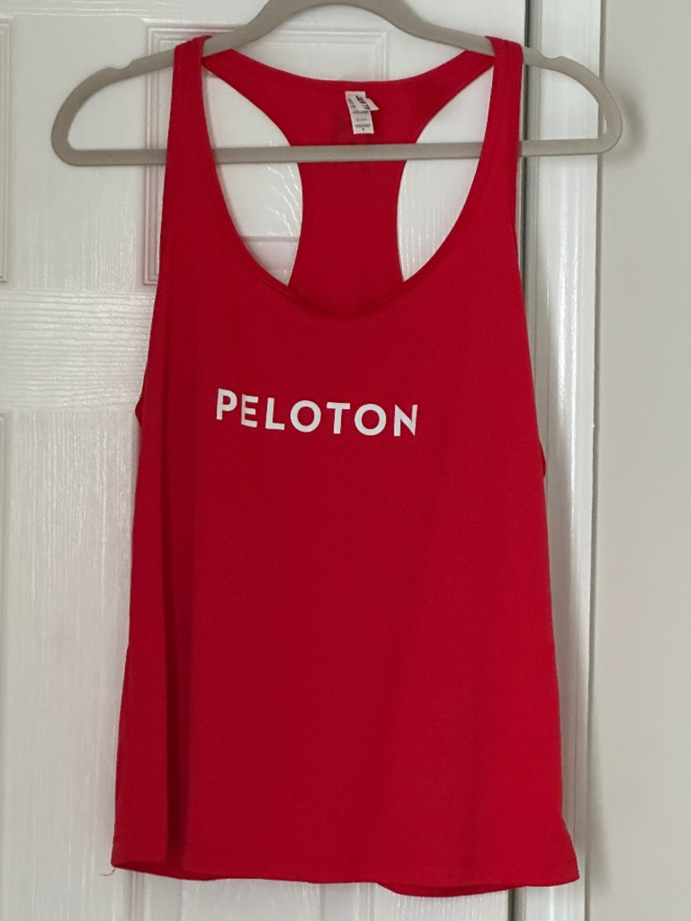 Peloton Red Racerback Tank Workout Athletic Athleisure Size Large L Cycling Bike